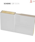 Cross-section of Sliding Closet Barn Bypass Doors 64x96 Inches Antracite Finish With Solid Wood Panels, material detail