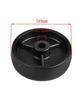 Ten Pack 2 Inch Black PP Stem Casters With Single Wheel For Furniture Upgrade Durable Inner Hole Mount 6mm measurements