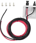 Solar Cable Entry Gland With 10ft Solar Extension Cable Featuring MC4 Connector 10 AWG UV Resistant ABS Weatherproof Roof Entry