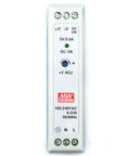 Rock Solid Din Rail Mount Industrial Power Supply 5V 3A 20W DC Transformer White casing with adjustable voltage and LED indicators.