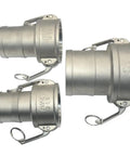 316 Stainless Steel Hose Barb Fitting 3 Inch Camlock Trash Pump Adapter Female For Industrial Pumps, Beefy Camlock Groove Connector, Heavy Duty Stainless Hardware, Temperature Range From Minus 150 Fahrenheit To 500 Fahrenheit, 250 PSI Max, three fittings