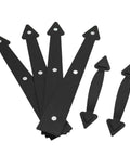 Heavy Duty Magnetic All Metal Frame Garage Door Soft Close Buffer 6 Piece Steel Hardware Kit components laid out with arrows.