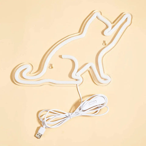 Cat LED Neon Sign USB Powered Night Light 3D Wall Art Decor For Bedroom And Living Room Warm White Cat Lamp Cute Gift