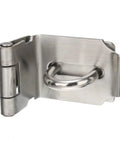Heck Yeah Durable High Grade Stainless Steel Door Latch With Secure Padlock Buckle, side view showcasing robust hinge and loop.