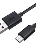 Micro USB Charging Cable Charger Power Cord For Garmin Approach R10 Portable Golf Launch Monitor With Built In Lithium Ion Battery Power Supply And Worldwide 100 To 240 Volt Input, black connectors