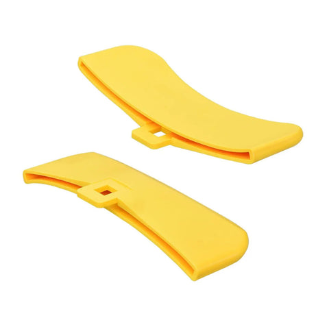 Yellow Tire Changer Protective Cover And Guard For Auto Shop Pros displayed on a white background, two-piece design to prevent damage.