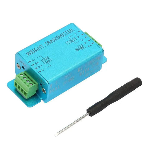 Heavy Duty Load Cell Amplifier And Weight Transmitter For 4 To 20mA And 0 To 10V Outputs With Quick Signal Boost Easy Setup And Precise Sensing Workhorse Reliability For Industrial Scales blue metal weight transmitter module with screwdriver