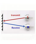 Diagram showing function of Split Ultrasonic Sensor Probe Kit with 20 Transmitters and 20 Receivers, 40kHz transceiver set.