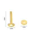 Fifty Pack Dang Solid Brass Stud Rivets And Flat Washers Size 12 Three Quarter Inch Long showing rivet and washer dimensions.