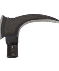 Close-up of blade on Heavy Duty Tough As Nails Manganese Steel Grass Sickle Handheld Yard Tool For Outdoor Gardening And Weed Removal.