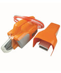 High Power Pneumatic Crimper Tool For Non Insulated Cable Lugs And Terminals Works At 0.4-1 Mpa Air Pressure, orange design with hose connection.
