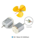 Micro 130 DC Motor Kit 10 Pieces With 50mm 3 Leaf Propeller Ultra Small High RPM Motors for DIY Toys, includes motor and propeller
