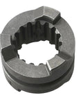 Heavy Duty Outboard Clutch Dog Replacement Fits 9.9HP To 18HP Marine Engines For Fast Gear Shifting And Rock Solid Installation At Home With Basic Tools. Gray metal outboard clutch dog replacement, close-up of splined gear part for 9.9HP-18HP marine engines
