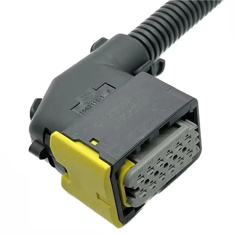 Heavy Duty Abs Sensor Wiring Harness Connector Plug Replacement For Cars And Trucks Compatible With 1 1703639 1 And 2 1703639 1 close-up image with yellow and gray connectors.