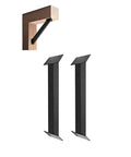 Heavy Duty 45 Degree Angle Corner Braces For Pergolas, Decks And Posts, Black Powder Coated Steel Diagonal Support Brackets, 2 Pack