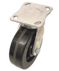 Heavy Duty Kingpinless Swivel Plate Caster With Rock Solid 800 Pound Load Rating And Phenolic Wheels. Close-up view of a caster.
