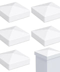 Snug As A Bug 4X4 Vinyl Fence Post Caps Set Of Six White Design, pyramid style caps for vinyl posts.