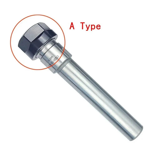Heavy Duty ER Collet Extension With Straight Shank Covering C12 To 25 And ER11 To 25 Sizes For CNC Milling Lathes and Precision Metalworking Tradesman Gear - A Type view showing the hexagonal top and steel body.