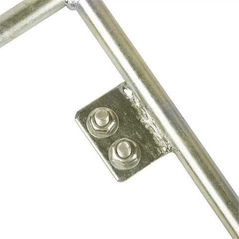 Close-up of the Heavy Duty Grounding Rod 31.5 Inch Steel Galvanized Grounding Electrode showing metal bolts and conical tip.