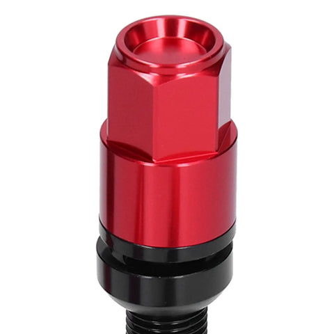 Rock Out With These 21 PC Extended Lug Kit Nuts Featuring M14x15 Thread Fitment For Serious Auto Mods and Style Upgrades That Slam Your Ride Down Low With Maximum Grip And Durability On The Block. Red forged steel M14x1.5 extended lug nut
