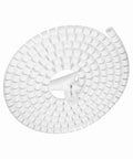 Kick That Nasty Cord Clutter To The Curb With This Highly Flexible Zip Up Spiral Cable Wrap Tube, white, coiled for organization.