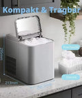 Super Quick Countertop Ice Maker Churns Out Up To 20 Lbs Bullet Ice Daily With A Blazing Six Minute Loop Compact footprint with ice inside.