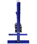 Side view of Badass Professional Grade Heavy Duty 6 Ton Hydraulic Shop Press With Real Time Precision Pressure Gauge and Adjustable Work Table, blue finish.