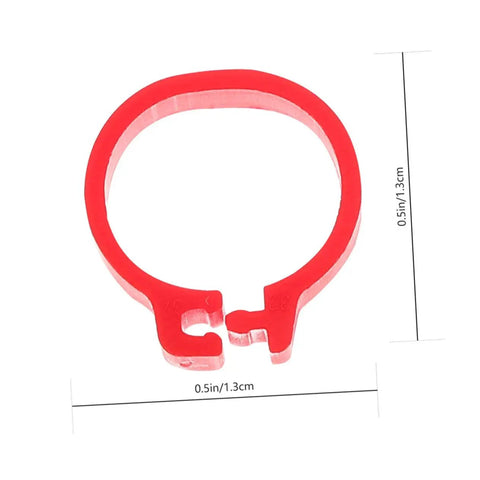 Red 10mm leg band from Pigeon Foot Ring Set 200 Pcs Plastic Leg Bands 10mm Clip Identification Rings for Poultry and Birds Supplies