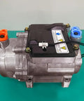 High Performance 12V 24V Electric AC Scroll Compressor for EV Buses Vans Trucks with electrical connections and metallic body.