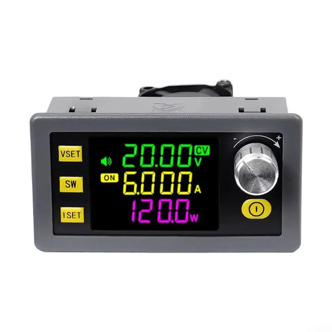 Beefy 120W Adjustable DC-DC Converter With LCD Display, Step Up/Down Power Regulator For CNC And Solar, 0 To 36V Output, 6A, Versatile DIY Power Supply XY-SK120 showing digital screen