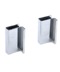 Six Pack 1.6 Inch Glass Finger Edge Pull Clips for Window Display Cabinets polished chrome finish stainless steel construction