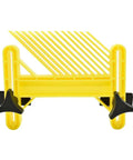 Pro Grade T Track Featherboard for table saw and router table, heavy-duty yellow design with adjustable knobs.