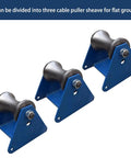 Beefy Heavy Duty Cable Puller Sheave For Industrial Wire Laying, three-section setup for flat ground, steel construction