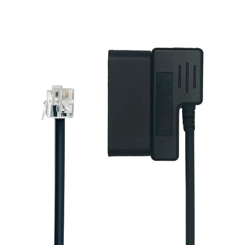USB-C to barrel connector radar detector power cable, 3.6-foot length, black, shown in detail with connectors visible.