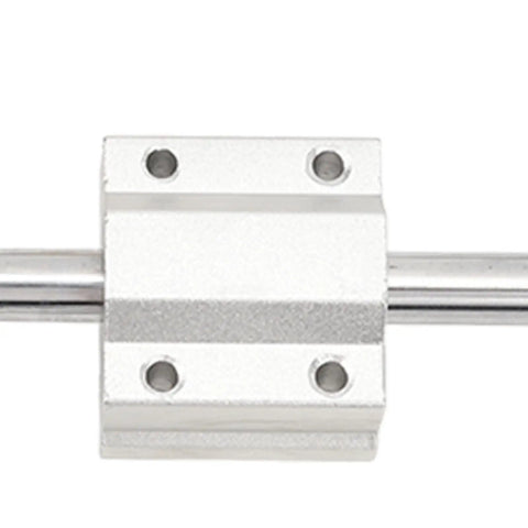 Close-up of SC8UU bearing block on guide rod from Beefed Up Linear Motion Kit With Guide Rod Shafts T8x8 Lead Screw SC8UU Bearing Blocks
