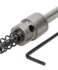 Small Arbor For Kwik Change Carbide Tipped Hole Cutter Fits Five Eighths To Two And A Quarter Inch Cutting Heads Quick Change Drill Accessory For Quick Swaps Durable Carbide Tool Arbor For Metalworking with hex key