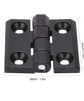Heavy Duty Black Interior Door Hinge Set With Screw Mount No Fuss Install, Double Compression Spring, Zinc Alloy Construction, 39x40mm