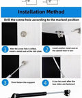 Installation guide for 6 Inch Gas Struts for Cabinets 50N 11lb Lift Supports Shocks Black 4 Piece Set With Screws shown.