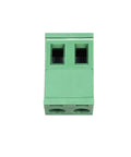 2 Pin 5.08mm Angle PCB Screw Terminal Block Quick Release For Easy Wire Landing Snap Together Design With Durable PA66 Housing, front view