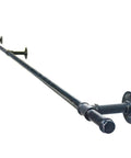 Built Tough Wrought Iron Handrail For Stairs Adjustable 1 To 20 Foot Matte Black, side view of heavy duty galvanized steel railing.