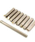 Heavy Duty Nickel Plated Indexable Tool Holder Set With Three Quarter Inch Shank Nine Piece CNC Lathe Tool Holders And Boring Bar