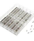 500Pcs Stainless Steel 10 Kinds Small Screws Nuts Assortment Kit For Miniature Projects Watches And Glass Fixtures With Transparent Storage Box