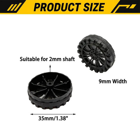 40 Pc Plastic Vehicle Wheels With 20 Pc Metal Axles For RC Cars Trucks Drones Robots Helicopters Diy Model Toys, 1.38 inch diameter