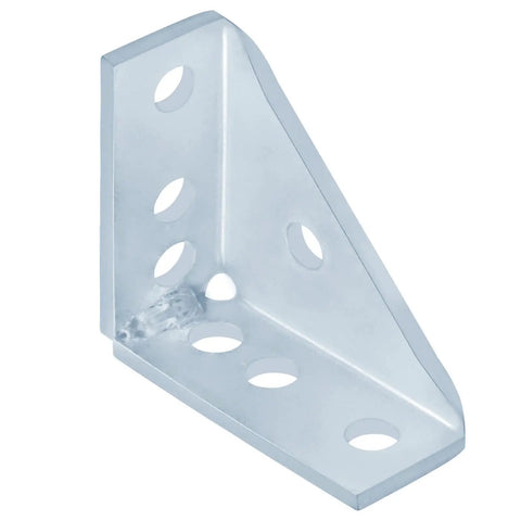 4 Pack 90 Degree Gusseted Fitting For 1-5/8 Inch Strut Channel Electro-Galvanized Corner Brackets 7 Hole Pattern Seven Thirty-Second Inch Thick