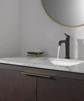 Matte Black One Hole Faucet For 4 Inch Installations With Deck Plate Included Fits One Or Three Hole Sinks Push Pop Drain Vanity Tap Modern Design