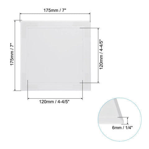 Straight Up Heavy Duty Self Adhesive Access Panel For Drywall Pipes And Electrical Wires ABS Plastic Utility Cover White 175mm x 175mm.