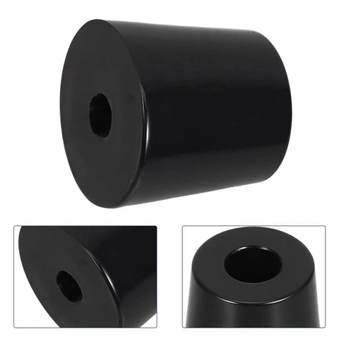 Set Of 10 Black Rubber Door Stops With Stable Wall Mount And Anti Slip Pads For Noiseless Quiet Shock Absorbing Door Buffers