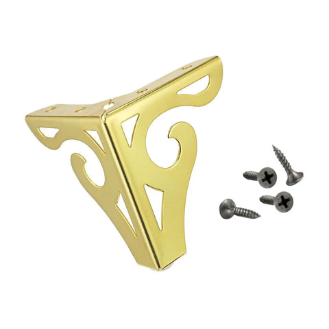 Iron Triangular Furniture Legs Replacement For Tables, Cabinets, Bookcases, Wardrobes, And Chairs, gold finish, screws included