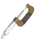 Compact Double Tip Mechanical Micrometer For Straight Up Accurate Outer Diameter Groove Keyway Measurement 0 To 25 Mm Range with precision jaws.