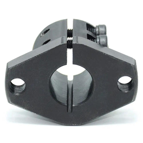 Beefy Heavy Duty Carbon Steel Bracket Guide Shaft Supports With Flanged Slit Strut Clamps, 35 mm Bore, Black Oxide